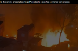 Incêndio de grandes proporções atinge região do Paraisópolis; 10 moradias foram danificadas