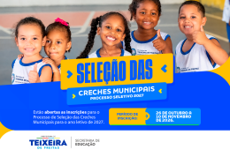 Inscrições para seleção das creches municipais de Teixeira de Freitas seguem até 10 de novembro